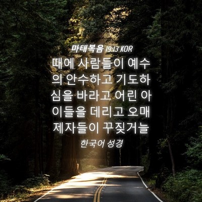 Picture 04 - 마태복음 19:13 KOR - 때에 사람들이 예수의 안수하고 - Bible Verse Picture