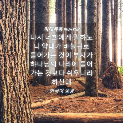 Picture 04 - 마태복음 19:24 KOR - 다시 너희에게 말하노니 약대가 - Bible Verse Picture