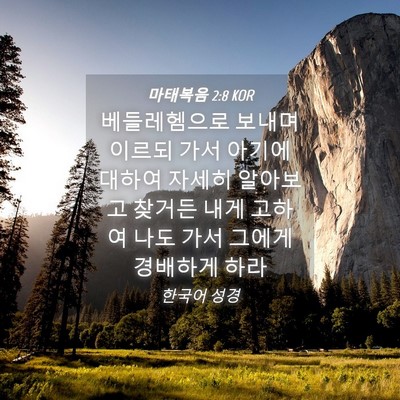 Picture 04 - 마태복음 2:8 KOR - 베들레헴으로 보내며 이르되 가서 - Bible Verse Picture