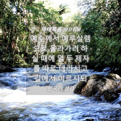 Picture 04 - 마태복음 20:17 KOR - 예수께서 예루살렘으로 올라가려 - Bible Verse Picture