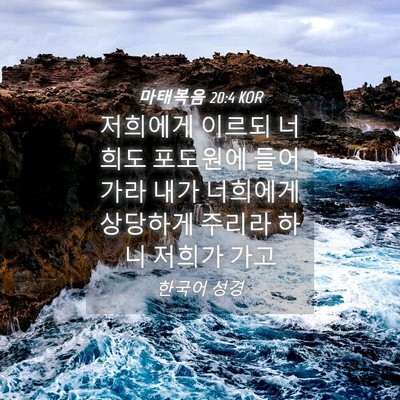 Picture 04 - 마태복음 20:4 KOR - 저희에게 이르되 너희도 포도원에 - Bible Verse Picture