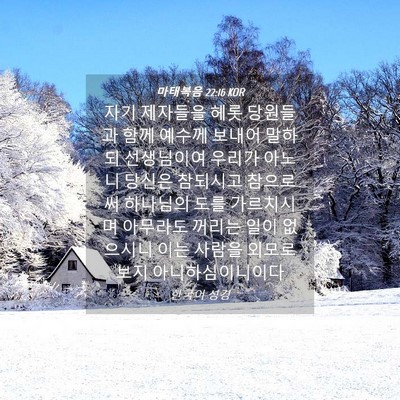 Picture 04 - 마태복음 22:16 KOR - 자기 제자들을 헤롯 당원들과 함께 - Bible Verse Picture