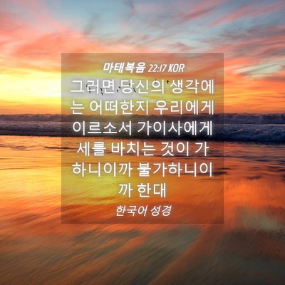 Picture 04 - 마태복음 22:17 KOR - 그러면 당신의 생각에는 어떠한지 - Bible Verse Picture