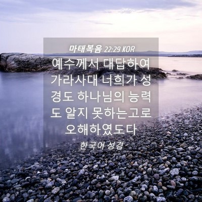 Picture 04 - 마태복음 22:29 KOR - 예수께서 대답하여 가라사대 너희가 - Bible Verse Picture