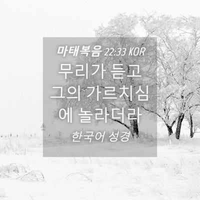 Picture 04 - 마태복음 22:33 KOR - 무리가 듣고 그의 가르치심에 - Bible Verse Picture
