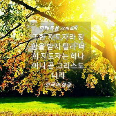 Picture 04 - 마태복음 23:10 KOR - 또한 지도자라 칭함을 받지 말라 - Bible Verse Picture