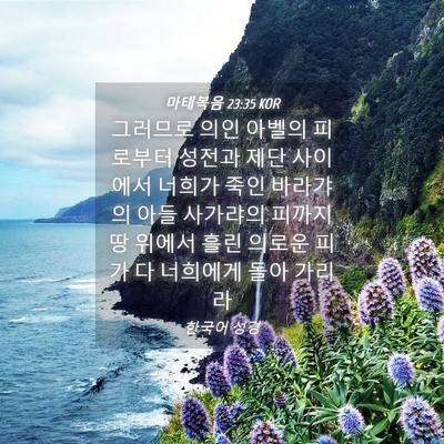 Picture 04 - 마태복음 23:35 KOR - 그러므로 의인 아벨의 피로부터 - Bible Verse Picture
