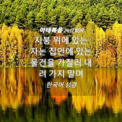 Picture 04 - 마태복음 24:17 KOR - 지붕 위에 있는 자는 집안에 있는 - Bible Verse Picture