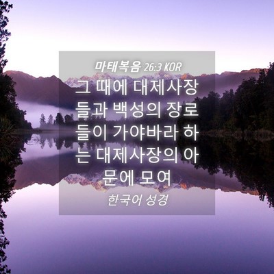 Picture 04 - 마태복음 26:3 KOR - 그 때에 대제사장들과 백성의 - Bible Verse Picture