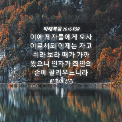 Picture 04 - 마태복음 26:45 KOR - 이에 제자들에게 오사 이르시되 - Bible Verse Picture