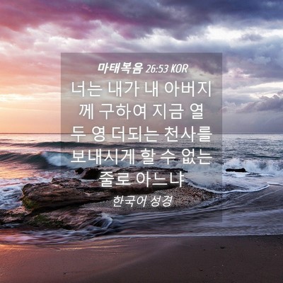 Picture 04 - 마태복음 26:53 KOR - 너는 내가 내 아버지께 구하여 지금 - Bible Verse Picture