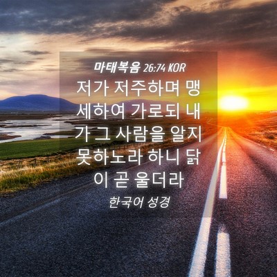 Picture 04 - 마태복음 26:74 KOR - 저가 저주하며 맹세하여 가로되 내가 - Bible Verse Picture
