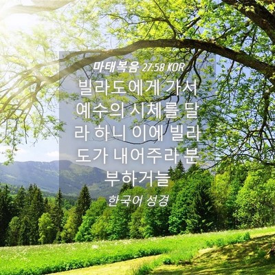 Picture 04 - 마태복음 27:58 KOR - 빌라도에게 가서 예수의 시체를 달라 - Bible Verse Picture