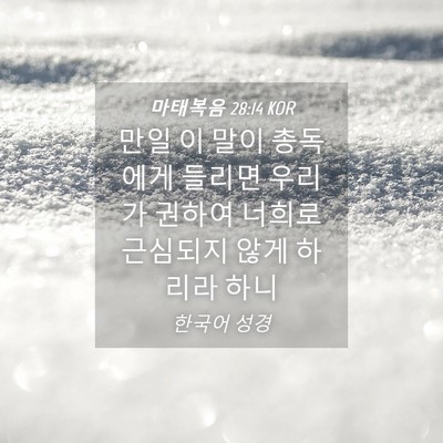 Picture 04 - 마태복음 28:14 KOR - 만일 이 말이 총독에게 들리면 - Bible Verse Picture