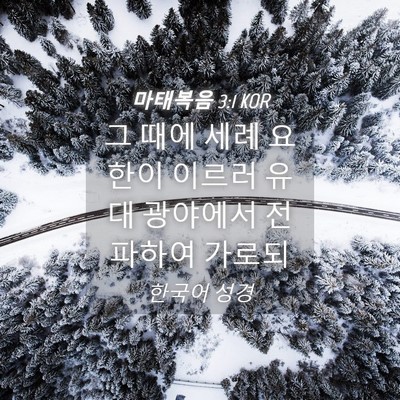 Picture 04 - 마태복음 3:1 KOR - 그 때에 세례 요한이 이르러 유대 - Bible Verse Picture
