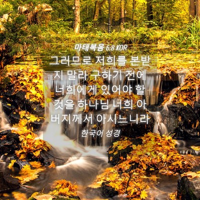 Picture 04 - 마태복음 6:8 KOR - 그러므로 저희를 본받지 말라 구하기 - Bible Verse Picture