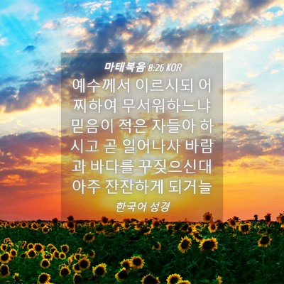 Picture 04 - 마태복음 8:26 KOR - 예수께서 이르시되 어찌하여 - Bible Verse Picture