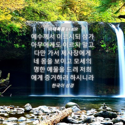 Picture 04 - 마태복음 8:4 KOR - 예수께서 이르시되 삼가 아무에게도 - Bible Verse Picture