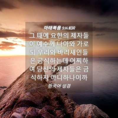 Picture 04 - 마태복음 9:14 KOR - 그 때에 요한의 제자들이 예수께 - Bible Verse Picture