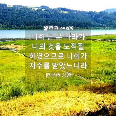 Picture 04 - 말라기 3:9 KOR - 너희 곧 온 나라가 나의 것을 - Bible Verse Picture
