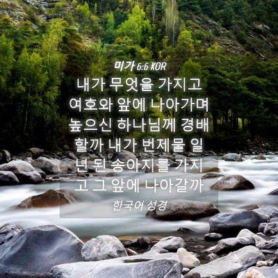 Picture 04 - 미가 6:6 KOR - 내가 무엇을 가지고 여호와 앞에 - Bible Verse Picture