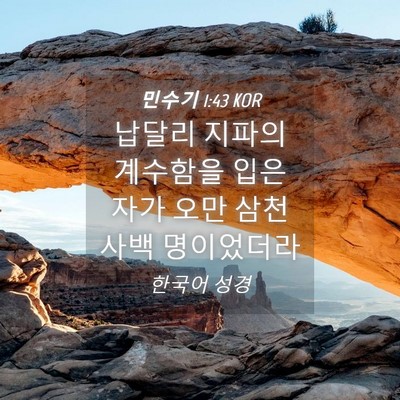 Picture 04 - 민수기 1:43 KOR - 납달리 지파의 계수함을 입은 자가 - Bible Verse Picture