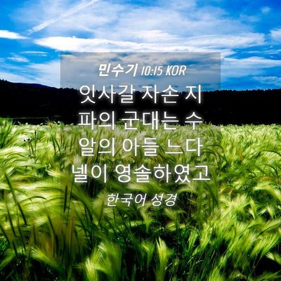 Picture 04 - 민수기 10:15 KOR - 잇사갈 자손 지파의 군대는 수알의 - Bible Verse Picture