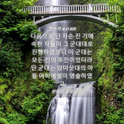 Picture 04 - 민수기 10:25 KOR - 다음으로 단 자손 진 기에 속한 - Bible Verse Picture