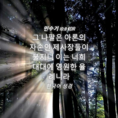 Picture 04 - 민수기 10:8 KOR - 그 나팔은 아론의 자손인 제사장들이 - Bible Verse Picture