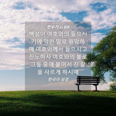 Picture 04 - 민수기 11:1 KOR - 백성이 여호와의 들으시기에 악한 - Bible Verse Picture