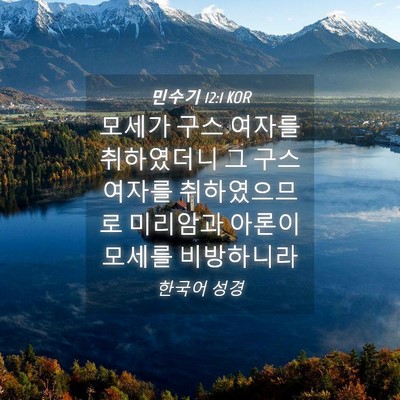 Picture 04 - 민수기 12:1 KOR - 모세가 구스 여자를 취하였더니 그 - Bible Verse Picture