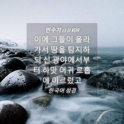 Picture 04 - 민수기 13:21 KOR - 이에 그들이 올라가서 땅을 탐지하되 - Bible Verse Picture