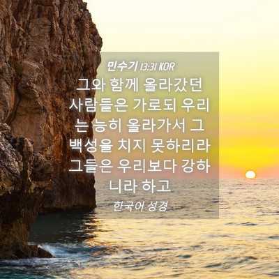 Picture 04 - 민수기 13:31 KOR - 그와 함께 올라갔던 사람들은 가로되 - Bible Verse Picture
