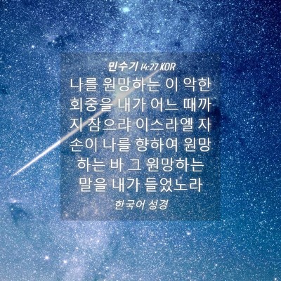 Picture 04 - 민수기 14:27 KOR - 나를 원망하는 이 악한 회중을 내가 - Bible Verse Picture