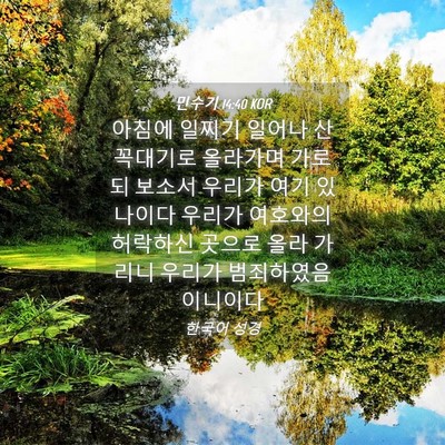 Picture 04 - 민수기 14:40 KOR - 아침에 일찌기 일어나 산꼭대기로 - Bible Verse Picture