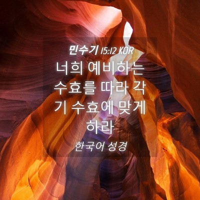 Picture 04 - 민수기 15:12 KOR - 너희 예비하는 수효를 따라 각기 - Bible Verse Picture