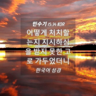 Picture 04 - 민수기 15:34 KOR - 어떻게 처치할는지 지시하심을 받지 - Bible Verse Picture