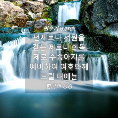 Picture 04 - 민수기 15:8 KOR - 번제로나 서원을 갚는 제로나 - Bible Verse Picture