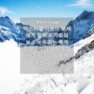 Picture 04 - 민수기 17:12 KOR - 이스라엘 자손이 모세에게 말하여 - Bible Verse Picture