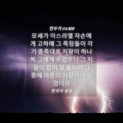 Picture 04 - 민수기 17:6 KOR - 모세가 이스라엘 자손에게 고하매 그 - Bible Verse Picture