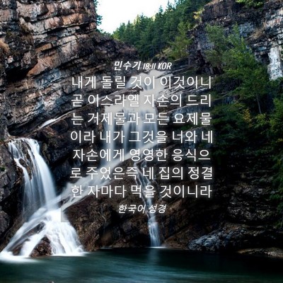Picture 04 - 민수기 18:11 KOR - 내게 돌릴 것이 이것이니 곧 - Bible Verse Picture