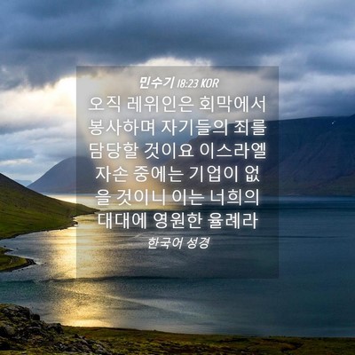 Picture 04 - 민수기 18:23 KOR - 오직 레위인은 회막에서 봉사하며 - Bible Verse Picture