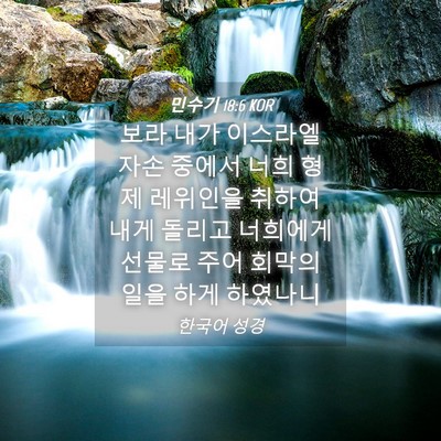 Picture 04 - 민수기 18:6 KOR - 보라 내가 이스라엘 자손 중에서 - Bible Verse Picture