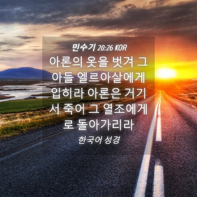 Picture 04 - 민수기 20:26 KOR - 아론의 옷을 벗겨 그 아들 - Bible Verse Picture
