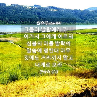 Picture 04 - 민수기 22:16 KOR - 그들이 발람에게로 나아가서 그에게 - Bible Verse Picture