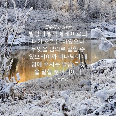 Picture 04 - 민수기 22:38 KOR - 발람이 발락에게 이르되 내가 오기는 - Bible Verse Picture