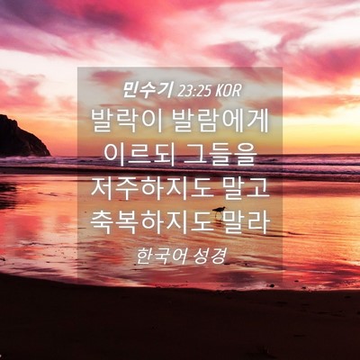 Picture 04 - 민수기 23:25 KOR - 발락이 발람에게 이르되 그들을 - Bible Verse Picture
