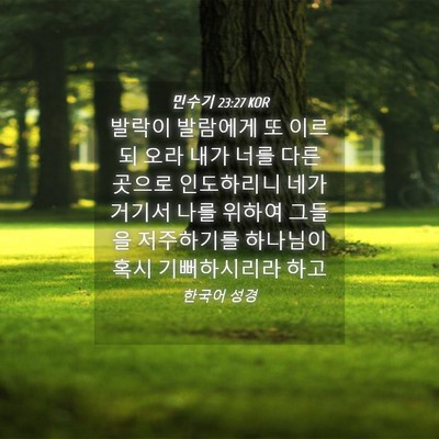 Picture 04 - 민수기 23:27 KOR - 발락이 발람에게 또 이르되 오라 - Bible Verse Picture