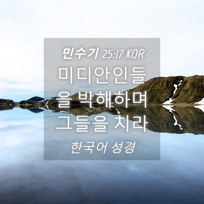 Picture 04 - 민수기 25:17 KOR - 미디안인들을 박해하며 그들을 - Bible Verse Picture