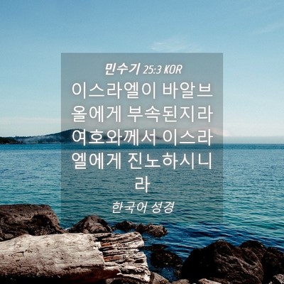 Picture 04 - 민수기 25:3 KOR - 이스라엘이 바알브올에게 - Bible Verse Picture